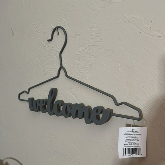 Laundry Room Decor Sign Gray Metal Hanger Welcome Store Sewing Craft Room NWT - Picture 5 of 8